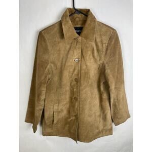 Bernardo Brown Suede Button Up Jacket